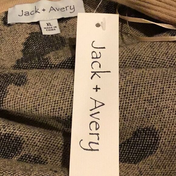 Jack and Avery Tan Cheetah Animal Print Long Open Front Knit Cardigan Sweater - Picture 13 of 15